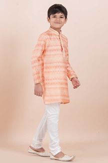 Picture of Splendid Orange Designer Ethnic Wear for Boys – Perfect for Engagement, Festivals, Sangeet, and Parties