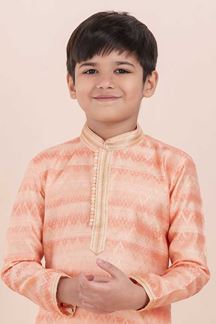 Picture of Splendid Orange Designer Ethnic Wear for Boys – Perfect for Engagement, Festivals, Sangeet, and Parties