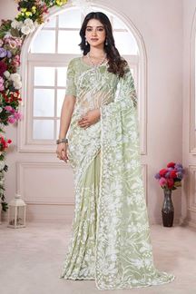 Picture of  Creative Ryna Net Designer Saree for Festivals, Engagement, Reception, Sangeet, and Parties