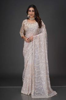 Picture of  Dazzling Organza Designer Saree for Reception, Sangeet, and Parties