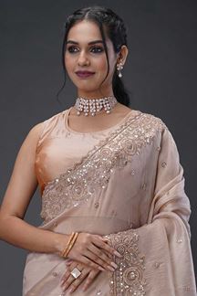 Picture of  Flamboyant Organza Designer Saree for Festivals, Engagement, Reception, Sangeet, and Parties