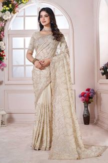 Picture of  Amazing Crush Georgette Designer Saree for Festivals, Engagement, Reception, Sangeet, and Parties