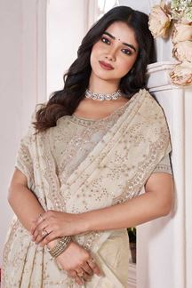 Picture of  Amazing Crush Georgette Designer Saree for Festivals, Engagement, Reception, Sangeet, and Parties