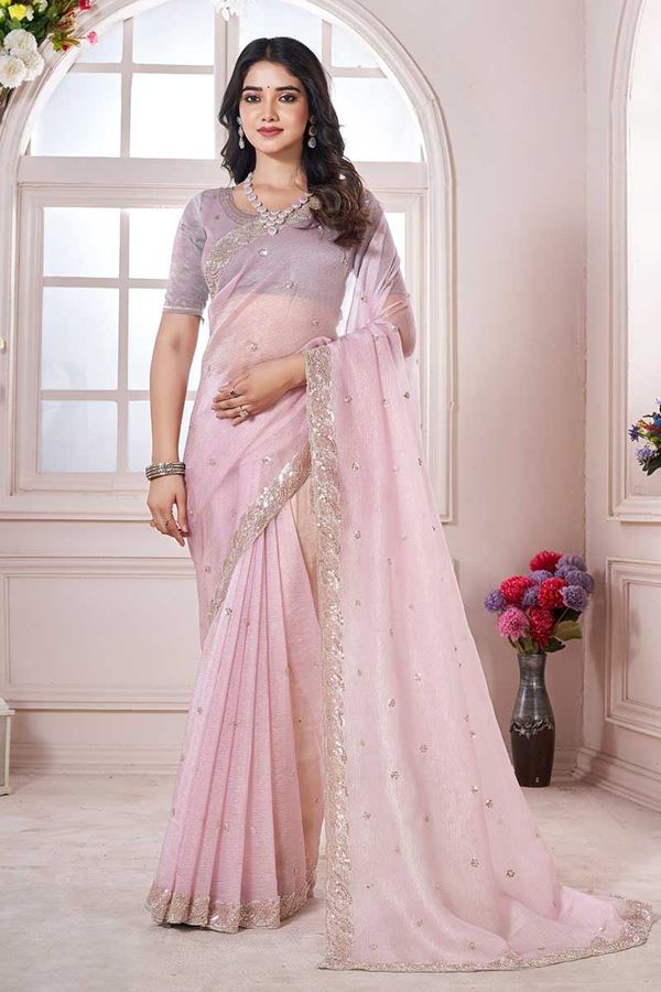 Picture of  Irresistible Crush Georgette Designer Saree for Festivals, Engagement, Reception, Sangeet, and Parties