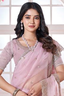 Picture of  Irresistible Crush Georgette Designer Saree for Festivals, Engagement, Reception, Sangeet, and Parties