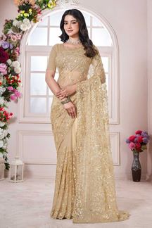 Picture of  Delightful Net Designer Saree for Festivals, Engagement, Reception, Sangeet, and Parties