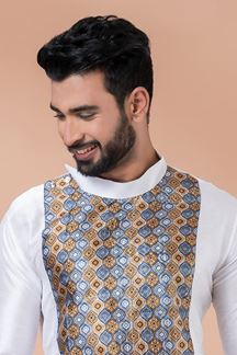 Picture of Stylish White Designer Men’s Dhoti Sets for Festivals, Reception, Sangeet and Parties