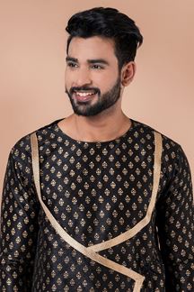 Picture of Aesthetic Black Designer Men’s Dhoti Sets for Parties