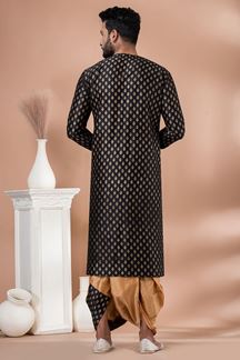 Picture of Aesthetic Black Designer Men’s Dhoti Sets for Parties