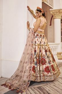 Picture of  Beautiful Off-White Designer Wedding Lehenga Choli for Engagement, Reception, Pre-Wedding Shoot, Sangeet, and Parties