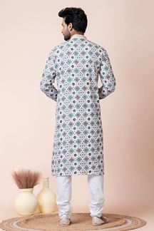 Picture of Awesome Multi Designer Men’s Kurta Pyjama for Engagement, Festivals, Sangeet, and Parties