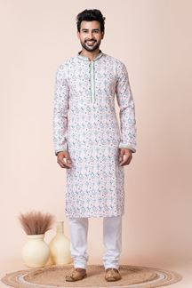Picture of Marvelous Multi Designer Men’s Kurta Pyjama for Engagement, Festivals, Sangeet, and Parties