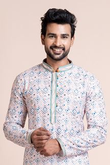 Picture of Marvelous Multi Designer Men’s Kurta Pyjama for Engagement, Festivals, Sangeet, and Parties