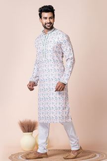 Picture of Marvelous Multi Designer Men’s Kurta Pyjama for Engagement, Festivals, Sangeet, and Parties
