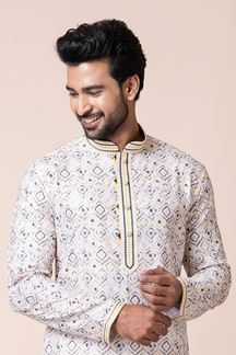 Picture of Fancy Multi Designer Men’s Kurta Pyjama for Engagement, Festivals, Sangeet, and Parties