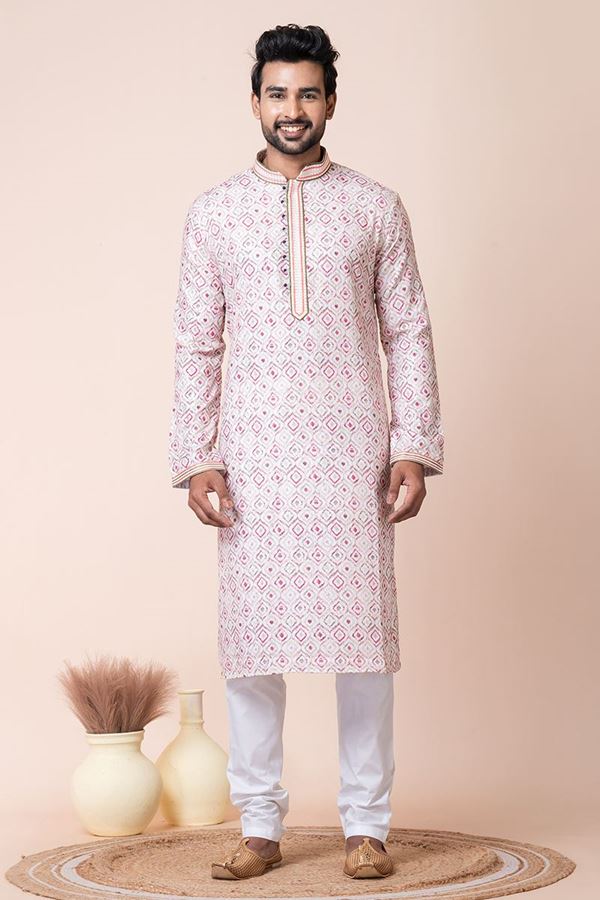 Picture of Elegant Multi Designer Men’s Kurta Pyjama for Engagement, Festivals, Sangeet, and Parties