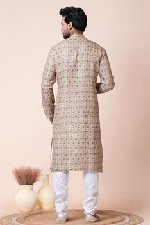 Picture of Attractive Multi Designer Men’s Kurta Pyjama for Engagement, Reception, Festivals, Sangeet, and Parties