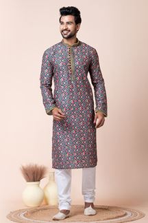 Picture of Captivating Multi Designer Men’s Kurta Pyjama for Engagement, Reception, Festivals, Sangeet, and Parties