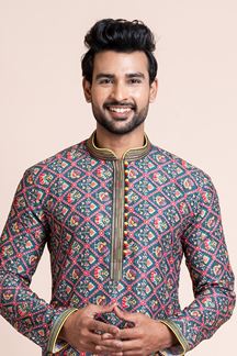 Picture of Captivating Multi Designer Men’s Kurta Pyjama for Engagement, Reception, Festivals, Sangeet, and Parties