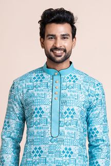 Picture of Spectacular Multi Designer Men’s Kurta Pyjama for Engagement, Reception, Festivals, Sangeet, and Parties