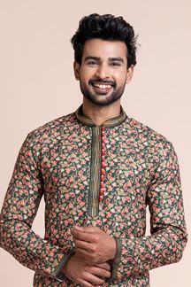Picture of Majestic Multi Designer Men’s Kurta Pyjama for Engagement, Reception, Festivals, Sangeet, and Parties