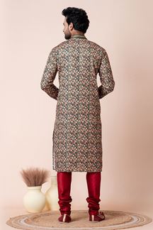 Picture of Majestic Multi Designer Men’s Kurta Pyjama for Engagement, Reception, Festivals, Sangeet, and Parties