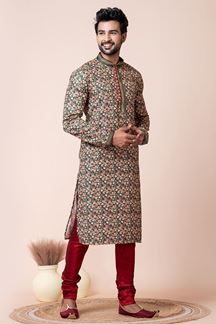 Picture of Majestic Multi Designer Men’s Kurta Pyjama for Engagement, Reception, Festivals, Sangeet, and Parties