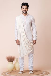 Picture of Classy Multi Designer Men’s Kurta Pyjama for Engagement, Reception, Festivals, Sangeet, and Parties