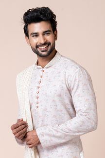 Picture of Classy Multi Designer Men’s Kurta Pyjama for Engagement, Reception, Festivals, Sangeet, and Parties