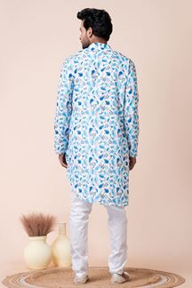 Picture of Vibrant Multi Designer Men’s Kurta Pyjama for Engagement, Reception, Festivals, Sangeet, and Parties