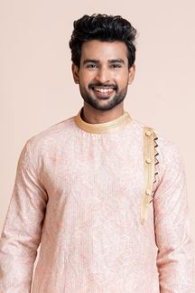 Picture of Splendid Pink Designer Men’s Dhoti Sets for Wedding, Reception, Festivals, Sangeet, and Parties