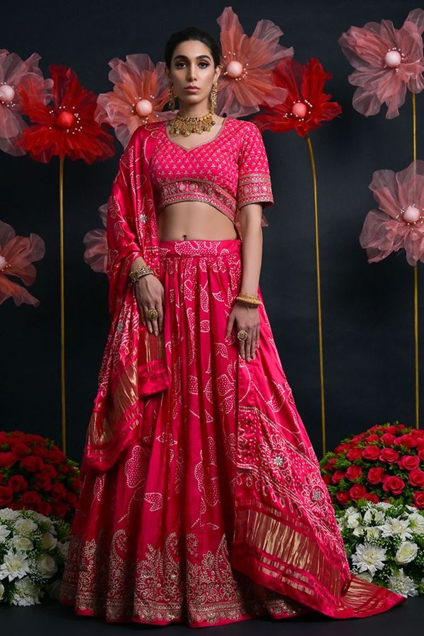 Picture of Charismatic Pink Designer Wedding Lehenga Choli for Wedding, Reception, Pre-Wedding Shoots, Sangeet, and Parties