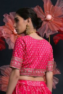 Picture of Charismatic Pink Designer Wedding Lehenga Choli for Wedding, Reception, Pre-Wedding Shoots, Sangeet, and Parties