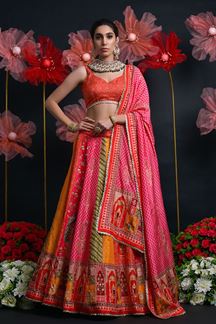 Picture of Amazing Designer Indo-Western Lehenga Choli for Engagement, Reception, Pre-Wedding Shoots, Sangeet, and Parties