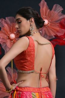 Picture of Amazing Designer Indo-Western Lehenga Choli for Engagement, Reception, Pre-Wedding Shoots, Sangeet, and Parties