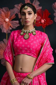 Picture of Pretty Pink Designer Wedding Lehenga Choli for Wedding, Reception, Pre-Wedding Shoots, Sangeet, and Parties
