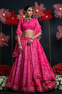 Picture of Pretty Pink Designer Wedding Lehenga Choli for Wedding, Reception, Pre-Wedding Shoots, Sangeet, and Parties