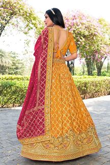Picture of Breathtaking Mustard Designer Bridal Lehenga Choli for Haldi, Wedding, Reception, Sangeet, and Pre-Wedding Shoots