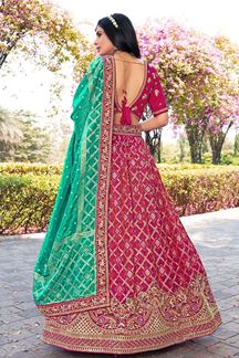 Picture of Ethnic Rani Pink Designer Bridal Lehenga Choli for Wedding, Reception, Sangeet, and Pre-Wedding Shoots