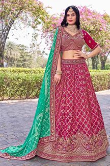 Picture of Ethnic Rani Pink Designer Bridal Lehenga Choli for Wedding, Reception, Sangeet, and Pre-Wedding Shoots