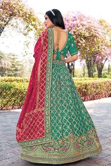 Picture of Exuberant Rama Green Designer Bridal Lehenga Choli for Mehendi, Wedding, Reception, Sangeet, and Pre-Wedding Shoots