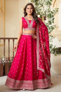 Picture of Captivating Pink Designer Indo-Western Lehenga Choli for Engagement, Wedding, Reception, Sangeet, and Parties