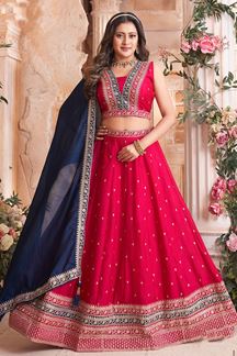 Picture of Outstanding Rani Designer Indo-Western Lehenga Choli for Engagement, Wedding, Reception, Sangeet, and Parties