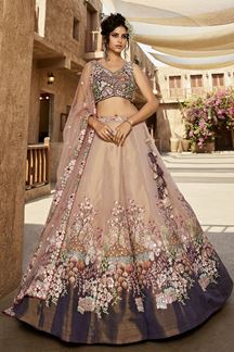 Picture of Exuberant Purple Designer Indo-Western Lehenga Choli for Engagement, Wedding, Reception, Sangeet, and Parties