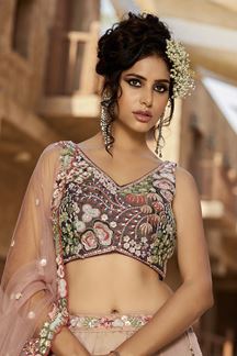 Picture of Exuberant Purple Designer Indo-Western Lehenga Choli for Engagement, Wedding, Reception, Sangeet, and Parties