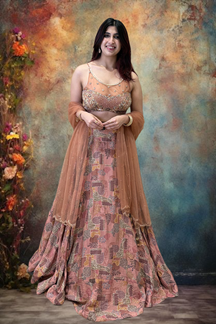 Picture of Exuberant Designer Indo-Western Lehenga Choli for Engagement, Reception, and Parties