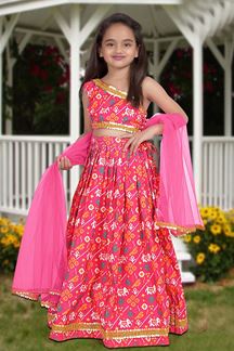 Picture of Exuberant Pink Designer Kid’s Lehenga Choli for Engagement, Reception, Sangeet, and Parties