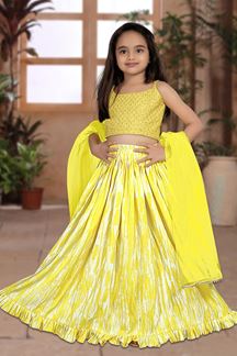 Picture of Magnificent Yellow Designer Kid’s Lehenga Choli for Haldi, Reception, Sangeet, and Parties