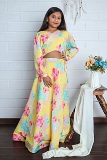 Picture of Impressive Yellow Designer Kid’s Lehenga Choli for Haldi, Reception, Sangeet, and Parties