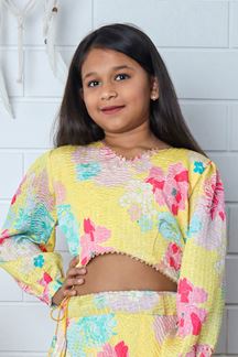 Picture of Impressive Yellow Designer Kid’s Lehenga Choli for Haldi, Reception, Sangeet, and Parties